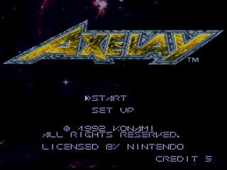 Axelay title screen for Super Famicom